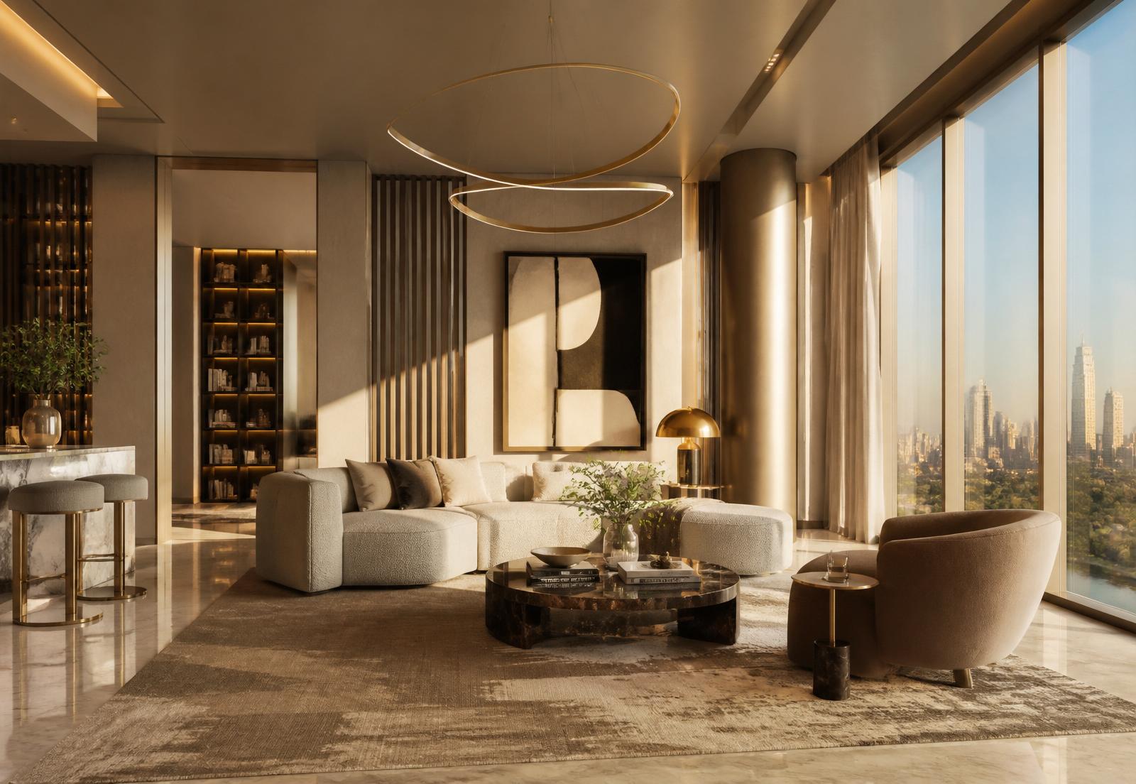 La Rosa interior with warm materials